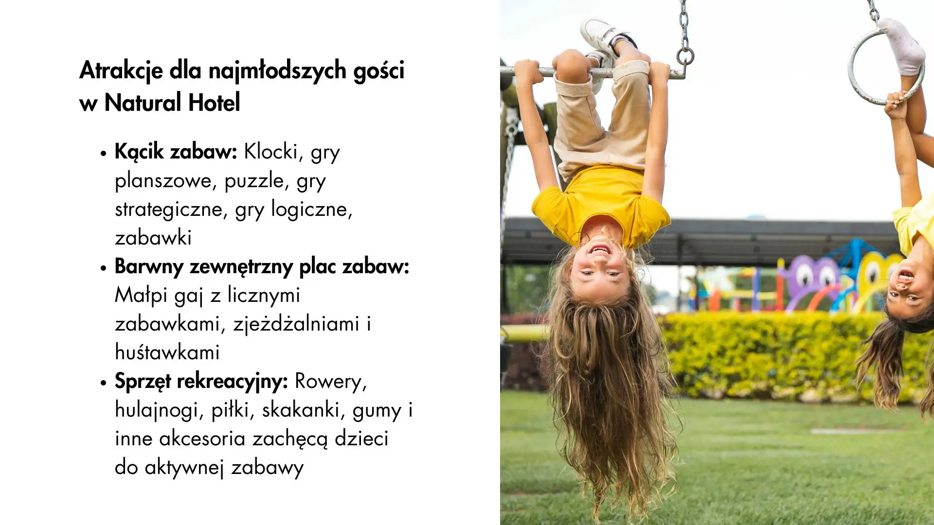 Atrakcje dla najmłodszych gości w Natural Hotel