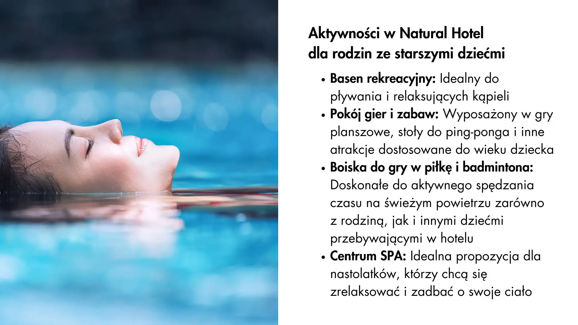 Aktywności w Natural Hotel dla rodzin ze starszymi dziećmi